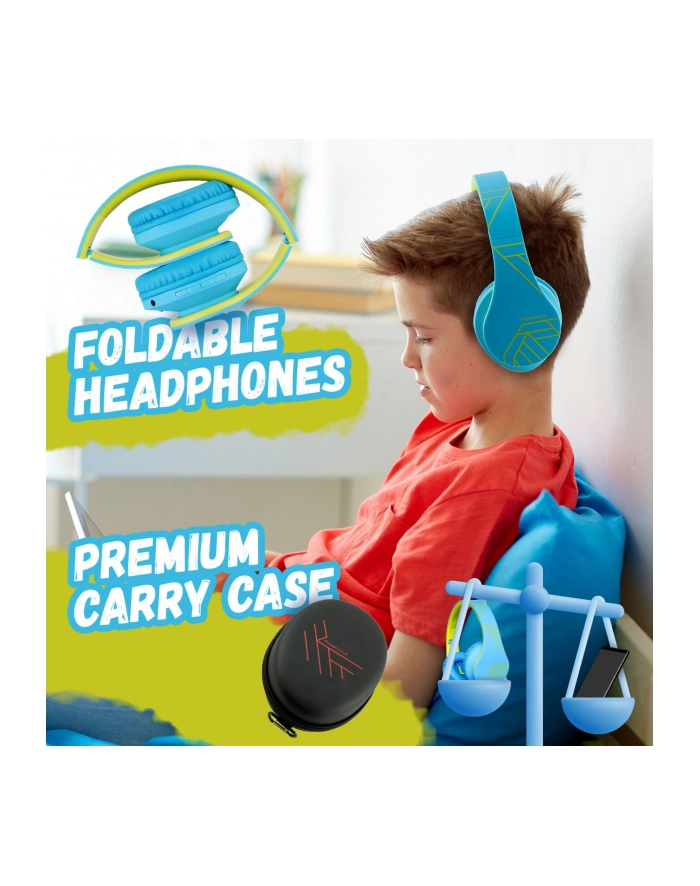 PowerLocus P2 Kids sluchawki dla dzieci   niebieski/zielony główny