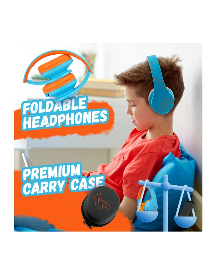 PowerLocus P2 Kids sluchawki dla dzieci niebieski/pomaranczowy główny