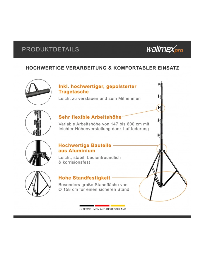 Walimex pro Jumbo AIR 600cm Lampenstativ główny