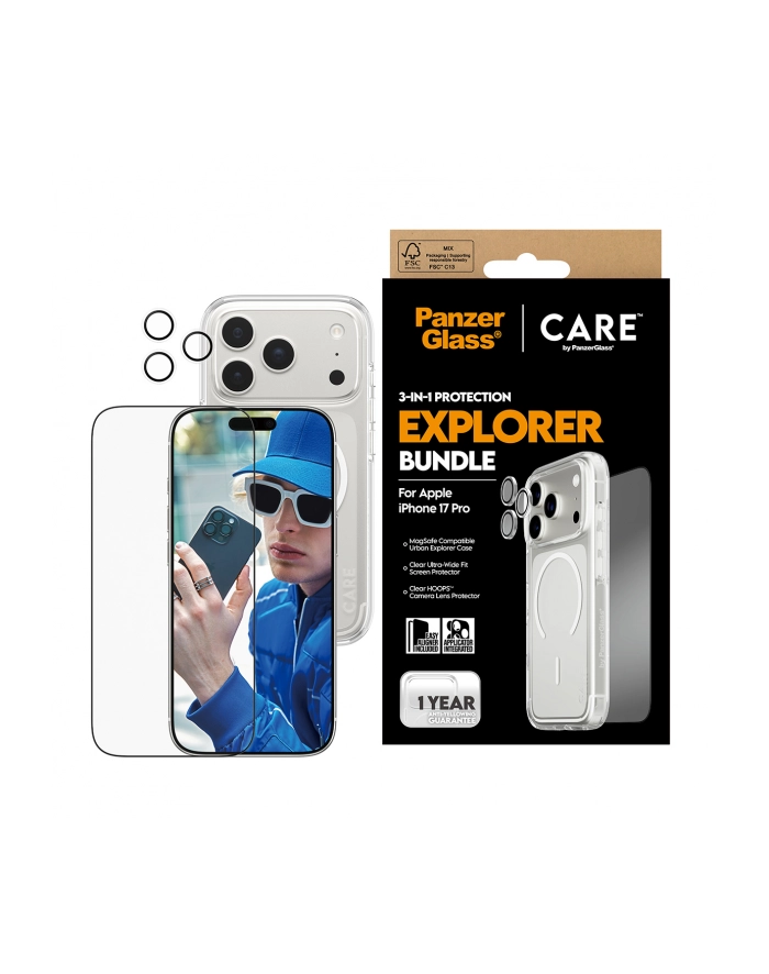 Panzerglass Zestaw Ochronny Care By Flagship Explorer 3W1 Etui Szkło Lens Do Iphone 17 Pro główny