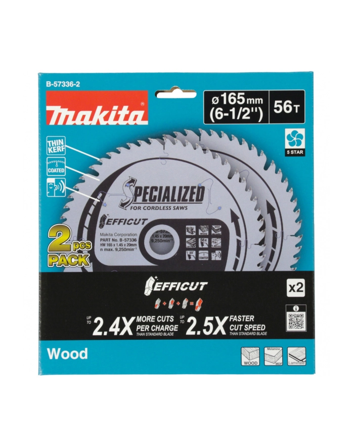 Makita  B-57336-2 EFFICUT Sägeblatt 165x20x56Z główny