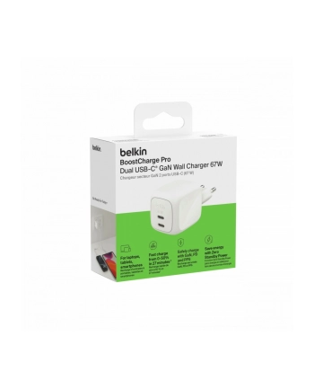 Belkin Ladegerät Dual USB-C 67W PD + PPS ,biały        WCH020kqWH nr 2