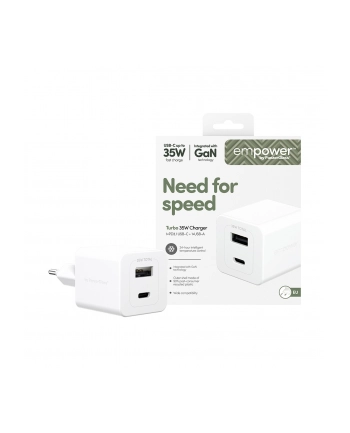 PanzerGlass empower 35W Charger USB-C + USB-A White