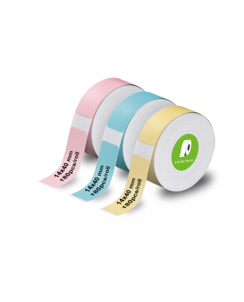 3x1 Olympia Etikettenrolle 14 mm x 40 mm rosa, blau, gelb