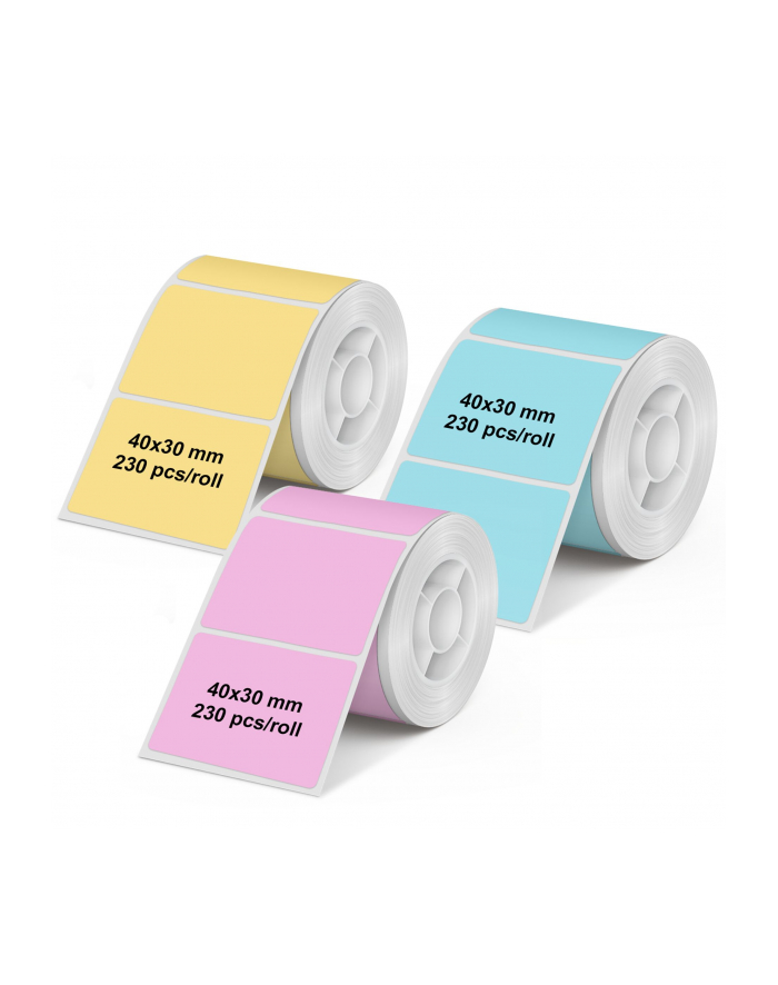 3x1 Olympia Etikettenrolle 40 mm x 30 mm rosa, blau, gelb główny