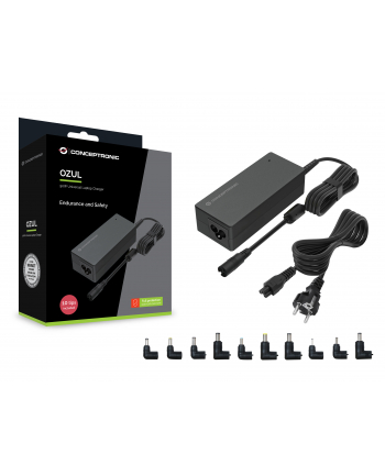 Conceptronic OZUL08B10 10 Tips Universal Notebook Adapter 90W