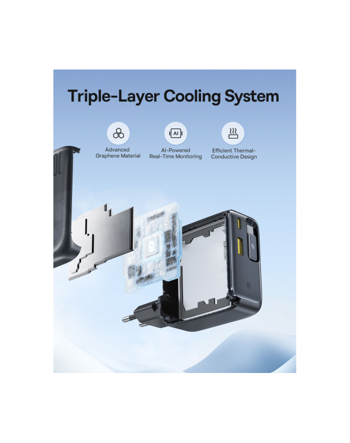 Baseus EnerCore CJ11 Charger Retractable 2C+U 100W EU Black główny