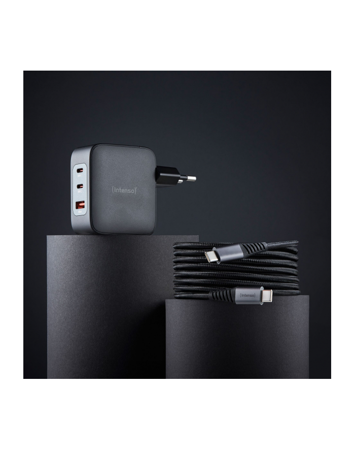 Intenso Power Adapter 100W   GaN 2x USB-C 1x USB-A include Kabel 2m główny