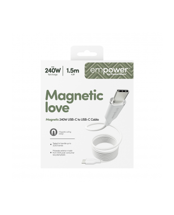 PanzerGlass empower Magnetic 240W USB-C to USB-C 1.5m BIAŁY nr 2