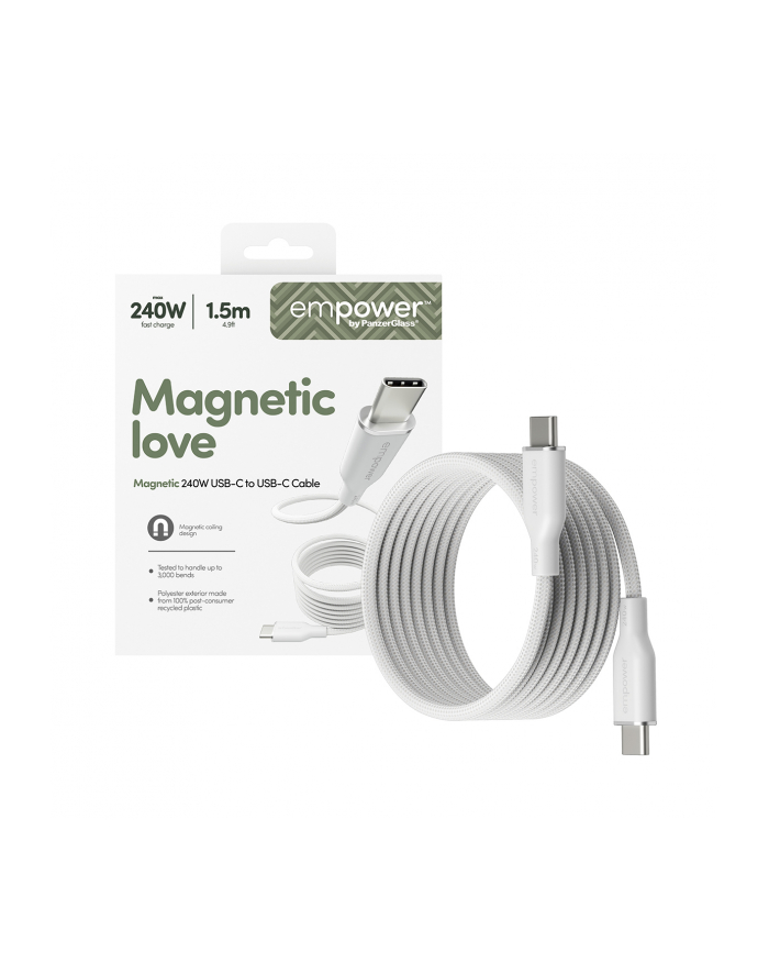 PanzerGlass empower Magnetic 240W USB-C to USB-C 1.5m BIAŁY główny