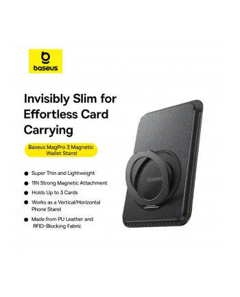 Baseus MagPro 3 Magnetic Wallet Stand Cosmic Black nr 2