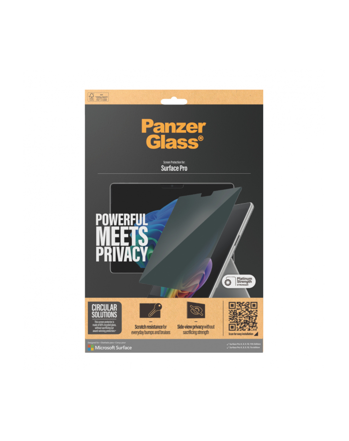 PanzerGlass Privacy Pczerwonyector Microsoft Surface Pro X 8-11 UWF główny