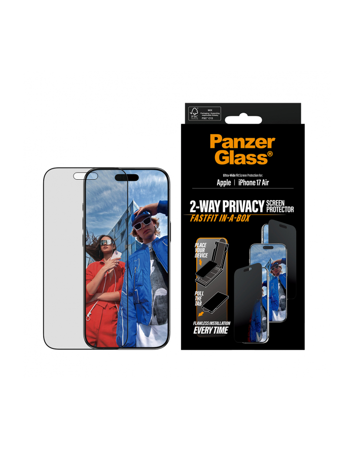PanzerGlass Privacy BK ramka iP 17 Air UWF Fastfit główny