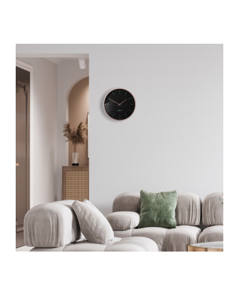 KIENZLE DCF Radio-Control.Wall Clock Modern 25cm rose gold/blk.