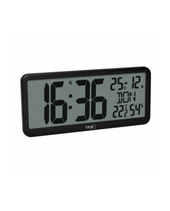 TFA 60.4525.01   czarny Digitale Funkuhr mit Raumklima nr 1