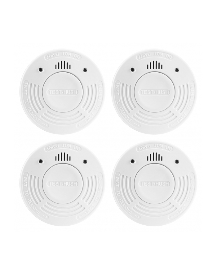 Alecto czujnik dymu z 10-letnia zywotnoscia baterii, Czteropak główny