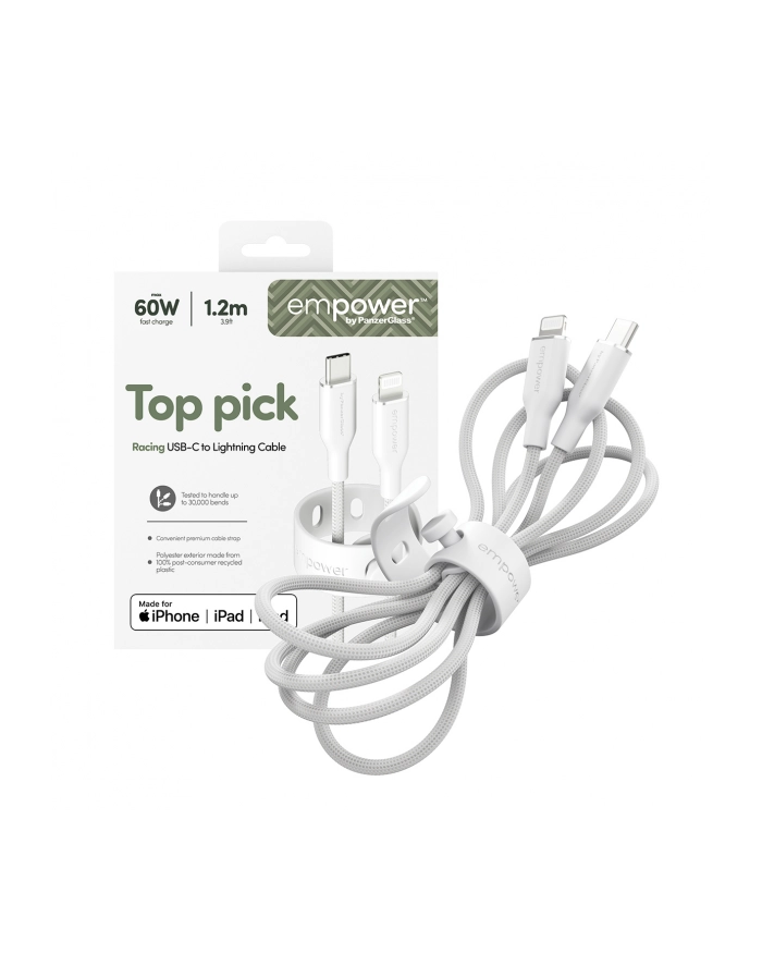 PanzerGlass empower 60W USB-C to Lightning USB 2.0 1.2m  BIAŁY główny