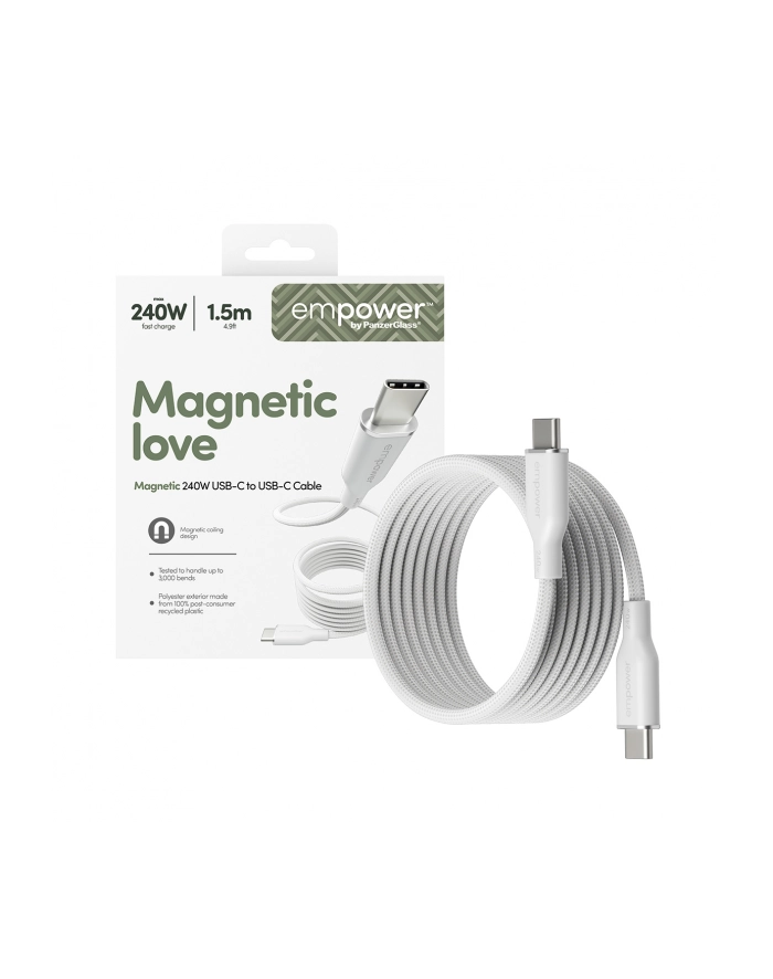 PanzerGlass empower Magnetic 240W USB-C to USB-C 1.5m BIAŁY główny