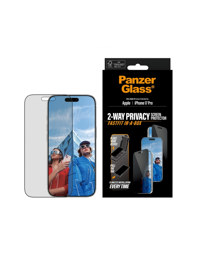 PanzerGlass Privacy BK ramka iP 17 Pro UWF Fastfit główny