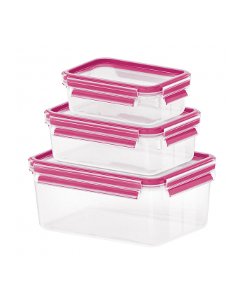 Emsa Clip'amp;Close 515584 transp./himbeere  3-tlg. nr 1