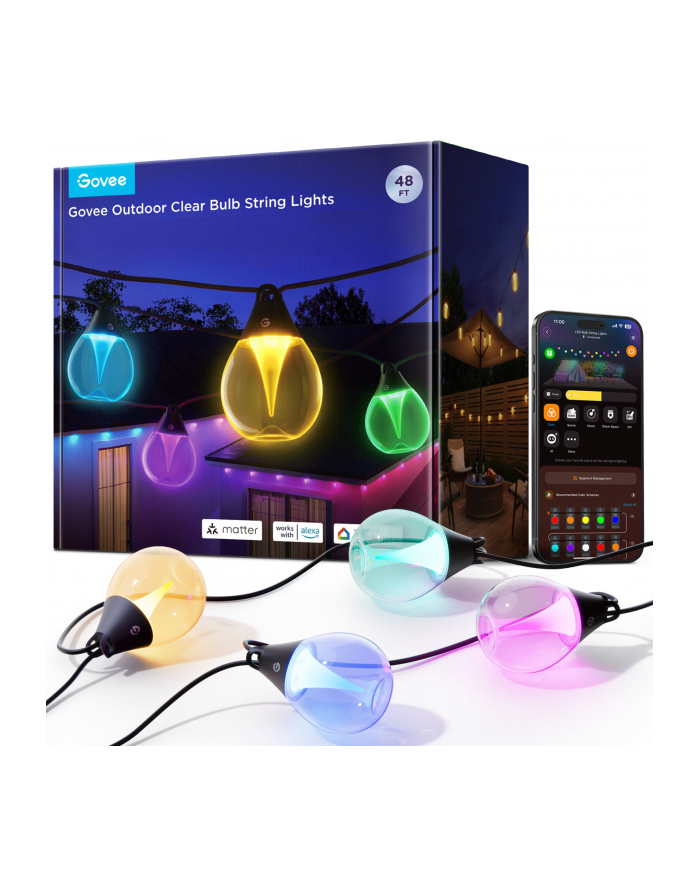 Govee Outdoor Clear Bulb String Lights 15m główny