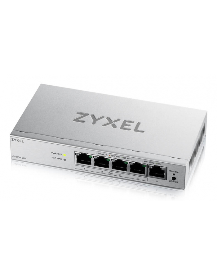 Zyxel GS1200-5HPV3 5-Port Gigabit PoE+ Web główny