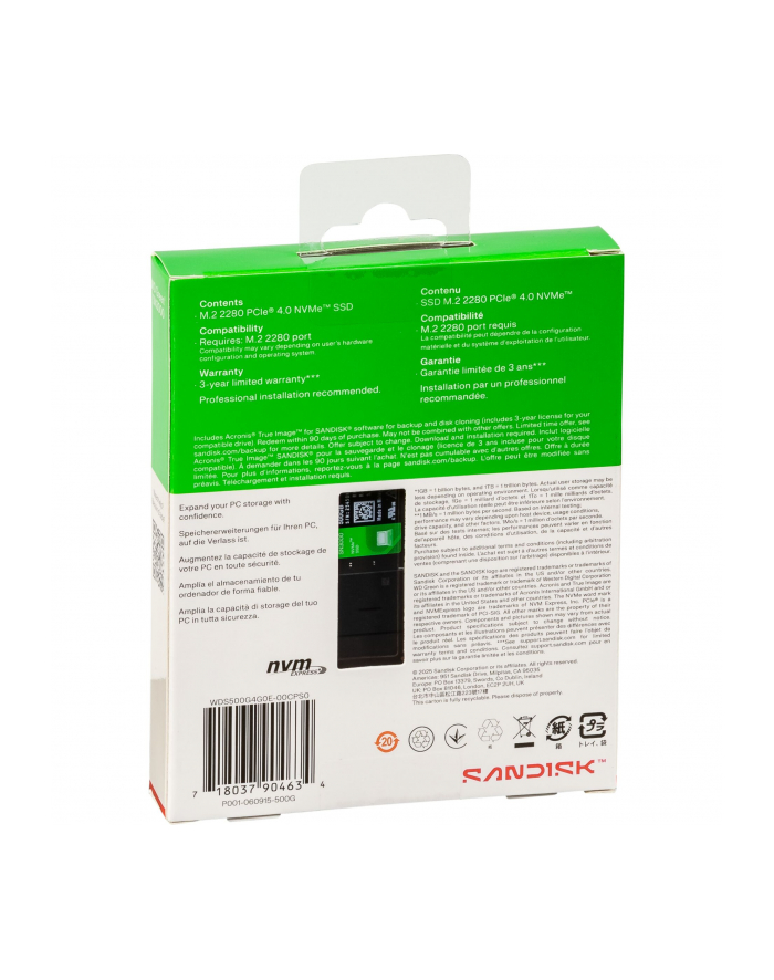 Western Digital Green SSD  500GB M.2 2280 PCI 4.0 SN3000 główny