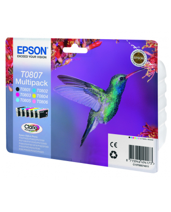 Tusz Epson czarny CLARIA Stylus Photo R265/ RX560/ R360 - photo multipack (C13T08074011) nr 1
