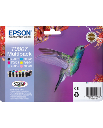 Tusz Epson czarny CLARIA Stylus Photo R265/ RX560/ R360 - photo multipack (C13T08074011) nr 2