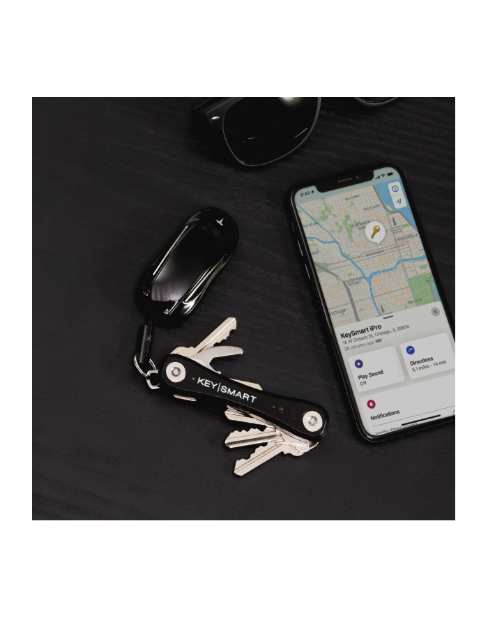 KeySmart iPro Works With Apple Find My Black główny