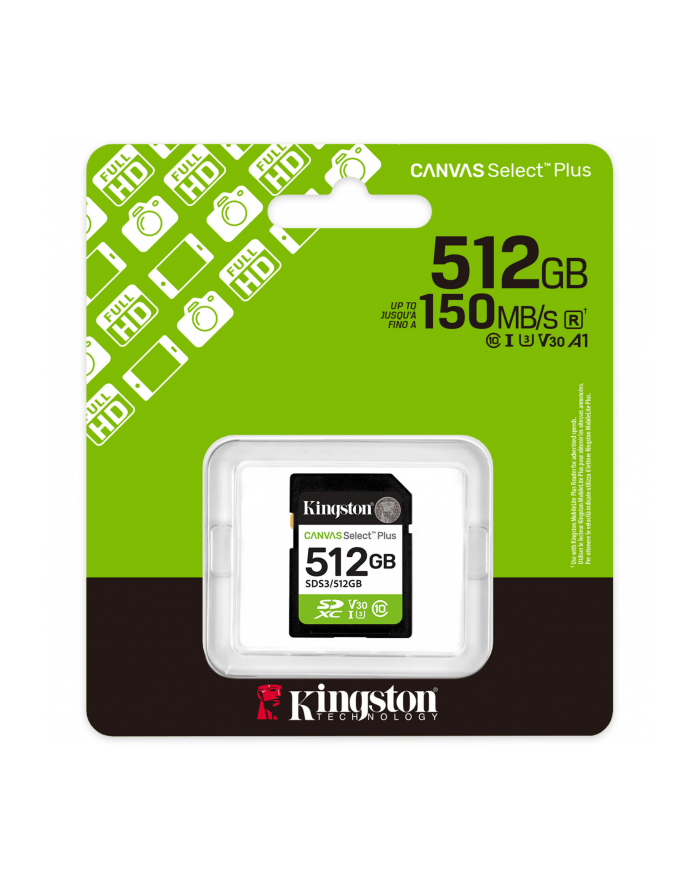 Kingston Canvas Select Plus 512 GB SDXC Memory Card UHS-I U3, Class 10, V30 główny