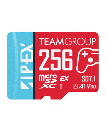 Team Group APEX SD7.1 256 GB SDXC, red/blue memory card, MicroSD Express nr 2