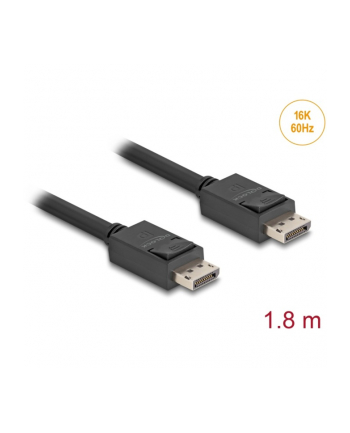 DeLOCK cable DisplayPort 2.1 male > DisplayPort male, 16K, 80 Gbps black, 1.8 meters nr 2