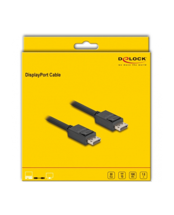 DeLOCK cable DisplayPort 2.1 male > DisplayPort male, 16K, 80 Gbps black, 1.8 meters nr 1