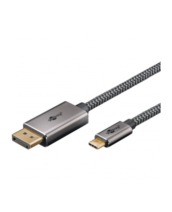 goobay USB adapter cable, USB-C plug > DisplayPort plug, 4K 60Hz black/silver, 2 meters, textile cable nr 2