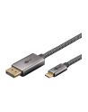 goobay USB adapter cable, USB-C plug > DisplayPort plug, 4K 60Hz black/silver, 2 meters, textile cable - nr 8