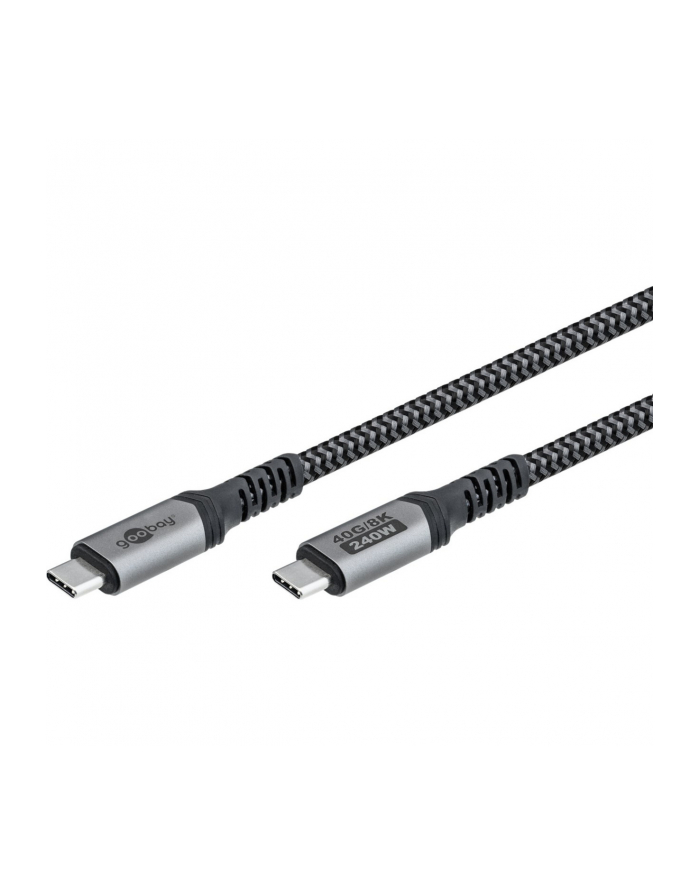 goobay USB4 Gen 3x2 cable, USB-C male to USB-C male, 40Gbit/s black/grey, 1.5 meters, PD, charging up to 240 watts główny