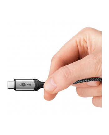 goobay USB4 Gen 3x2 cable, USB-C male to USB-C male, 40Gbit/s black/grey, 1.5 meters, PD, charging up to 240 watts