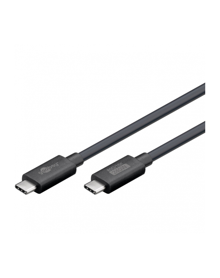 goobay USB4 Version 2.0 cable, USB-C plug > USB-C plug, 80Gbit/s black, 1.2 meters, charging with up to 240 watts główny