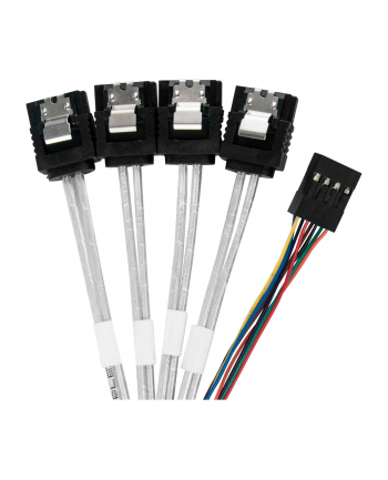 silverstone technology SilverStone adapter cable SST-CPS05-RE, mini-SAS SFF 8643 > 4x SATA light blue, 60cm nr 1