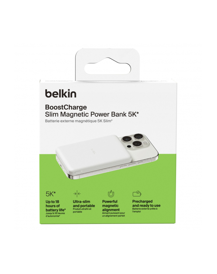 Belkin BoostCharge Slim 5000mAh mag.Powerb. 7,5W biały BPD010hqWH główny