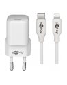 goobay Apple Lightning / USB-C PD charging set 30 watts, charger (BIAŁY, 1 meter cable, PD) - nr 1