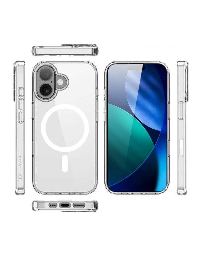 Nevox StyleShell SHOCKFlex, transparent phone case, iPhone 17, compatible with MagSafe główny