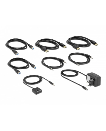 DeLOCK DisplayPort 1.4 KVM Switch, 8K 60Hz, USB 3.2 Gen 1, Audio, KVM Switch (grey/black) nr 1