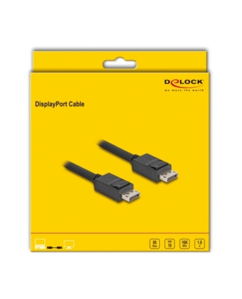 DeLOCK cable DisplayPort 2.1 male > DisplayPort male, 16K, 80 Gbps black, 1.8 meters