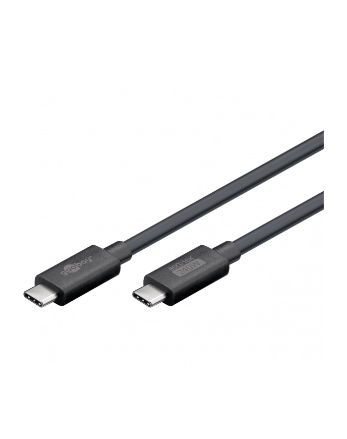 goobay USB4 Version 2.0 cable, USB-C plug > USB-C plug, 80Gbit/s black, 1.2 meters, charging with up to 240 watts główny