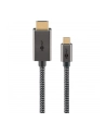 goobay USB textile adapter cable, USB-C plug > HDMI plug, 4K / 60Hz black/silver, 2 meters - nr 1