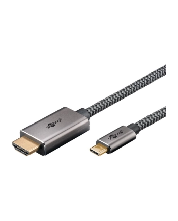goobay USB textile adapter cable, USB-C plug > HDMI plug, 4K / 60Hz black/silver, 2 meters nr 1