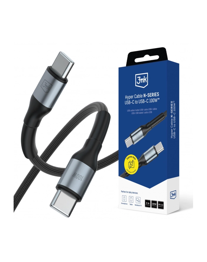 Kabel USB 3mk Hyper Cable N-SERIES USB-C to USB-C 100W 20V/5A 2m główny