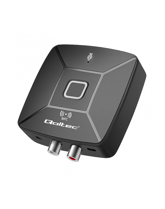 Transmiter Qoltec bezprzewodowy odbiornik Audio HiFi Home'Car | Bluetooth 6.0 | NFC | 2 X RCA | 1 x AUX MiniJack 3.5mm | Mikrofon główny
